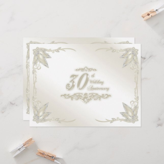 Convite para 30º Aniversário de Casamento (Frente/Verso In Situ)