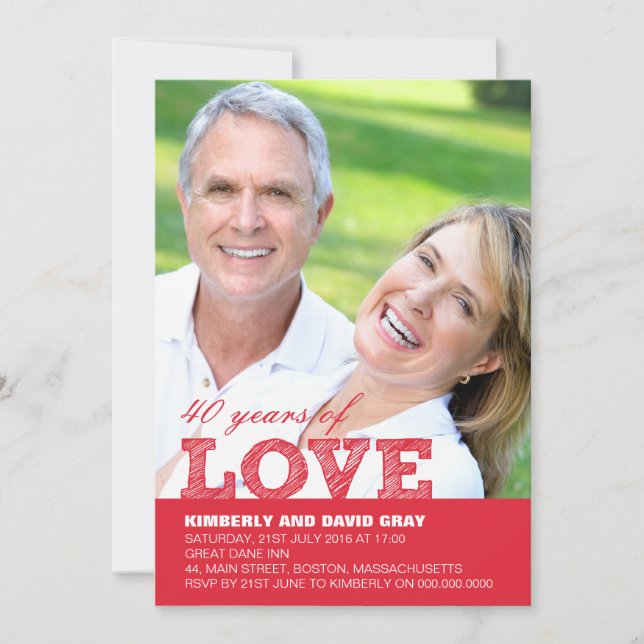 Convite para 40º Aniversário de Casamento (Frente)