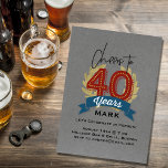 Convite para 40 anos<br><div class="desc">Este convite de aniversário inspirado no artesanato será o sucesso da festa para qualquer criança de 40 anos na sua vida. Saúde para 40 anos!</div>