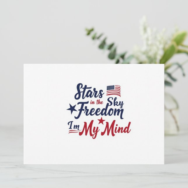 Convite para 4 de Julho com Estrelas no Céu – Cita (Em pé/Frente)