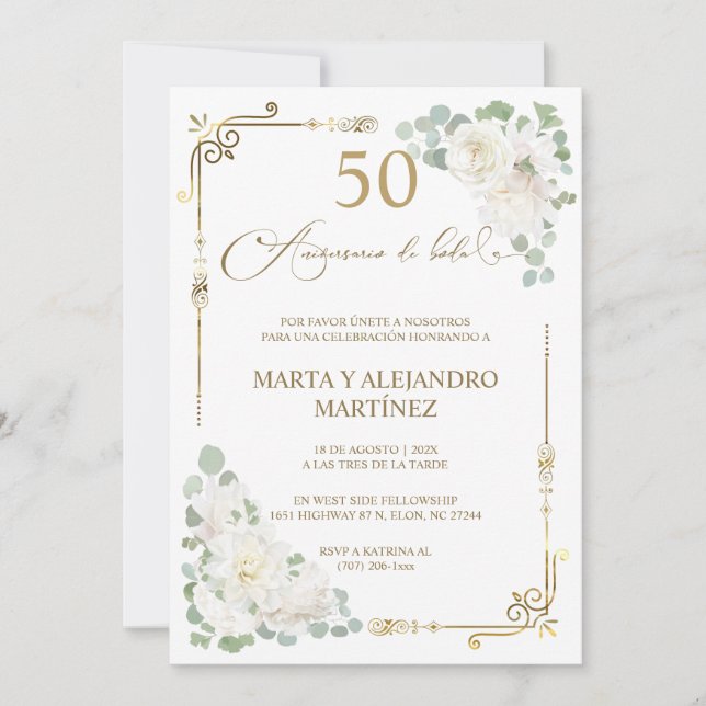 Convite Para 50º Aniversário de Casamento (Frente)