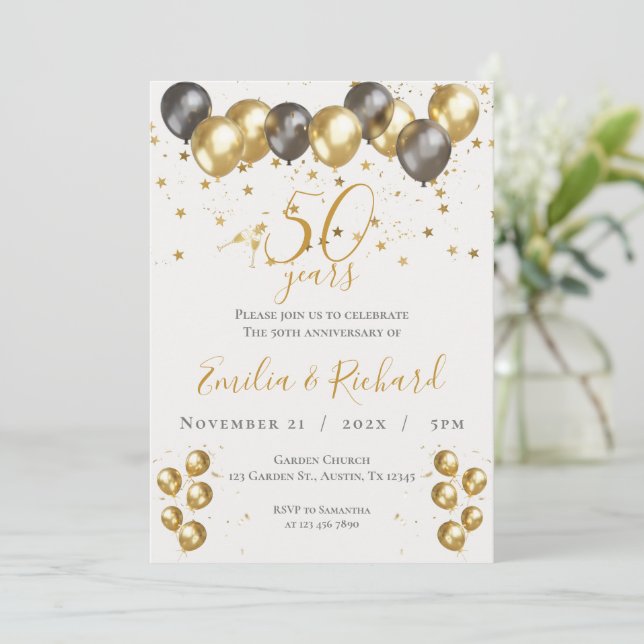 Convite para 50 anos (Em pé/Frente)
