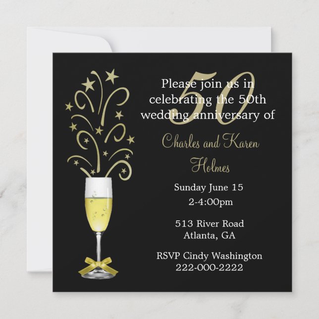 Convite para 50 anos de casamento da Elegant (Frente)