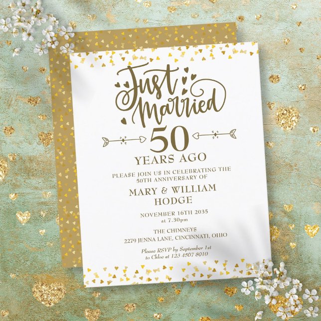 Convite para 50 anos do Recem casados de Orçamento (Budget Just Married 50th Anniversary Invitation)