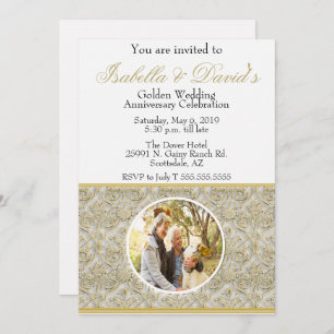 Convite para 50 Ouros de Aniversário de Casamento