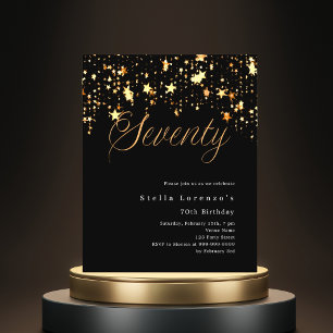 Convite para 70 de aniversário de estrelas de ouro