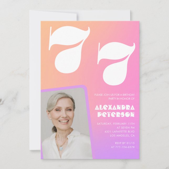 Convite para 77 anos de Foto Retroativa de Gradien (Frente)