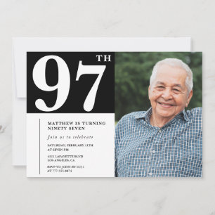 Convite para 97 anos para o 97º aniversário de Hom