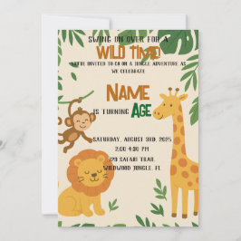 Convite para a Aventura Selva - Festa Divertida e