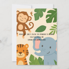 Convite para a Aventura Selva - Festa Divertida e