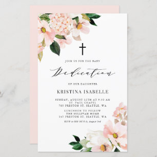 Convite para a Dedicação de Bebês, Magolia Rosa e