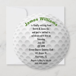 Convite para a festa da bola de golfe de aposentad