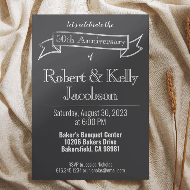 Convite para a Festa de 50 Anos de Casamento (Criador carregado)