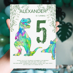Convite para a Festa de 5 Anos na Selva dos Dinoss
