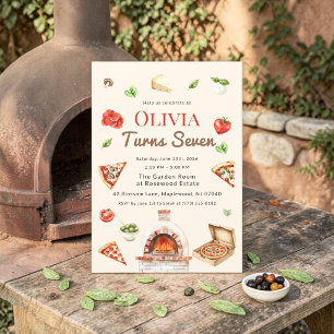 Convite para a Festa de 7 Anos no Forno de Pizza R