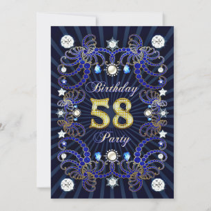 Convite para a festa de aniversário 58 com massas