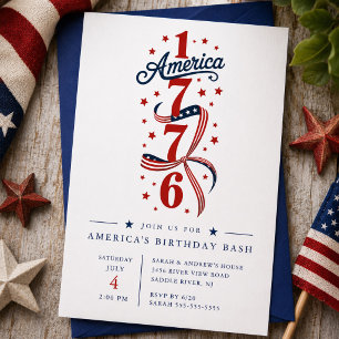 Convite para a Festa de Aniversário de 1776 da Amé