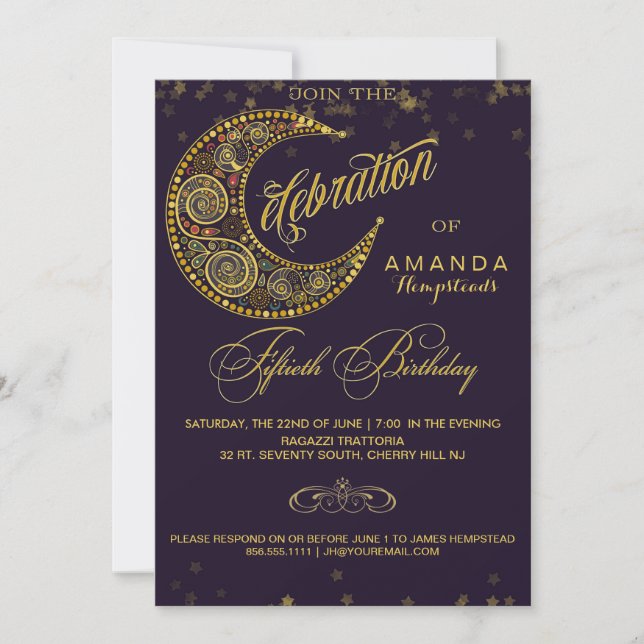 Convite para a Festa de Aniversário de 50 Anos Cel (Frente)