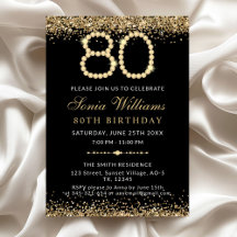 Convite para a Festa de Aniversário de 80 anos Bla