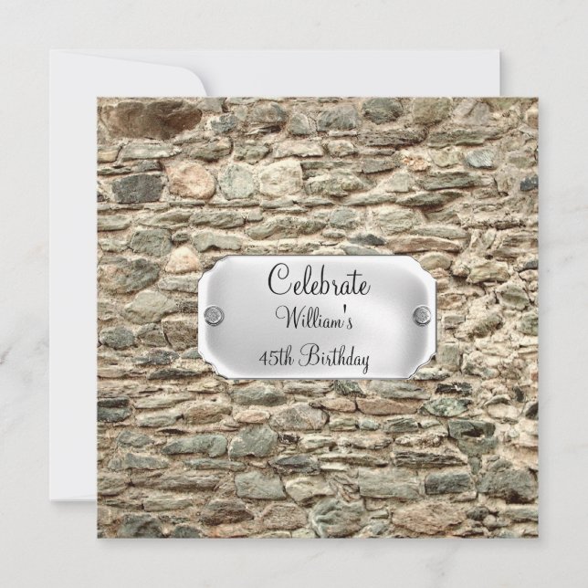 Convite para a Festa de Aniversário de Stone (Frente)