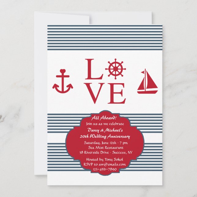 Convite para a Festa de Aniversário do Amor à Vela (Frente)
