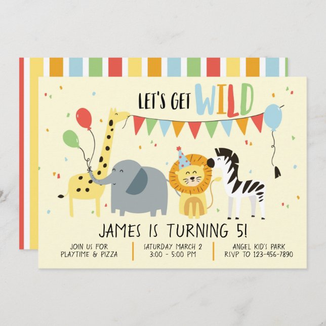 Convite para a Festa de Aniversários de criança de (Frente/Verso)