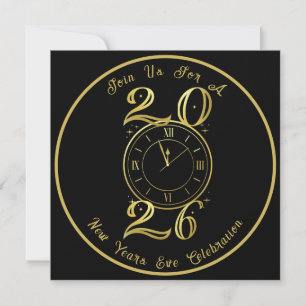 Convite para a Festa de Ano Novo Black Gold 2025