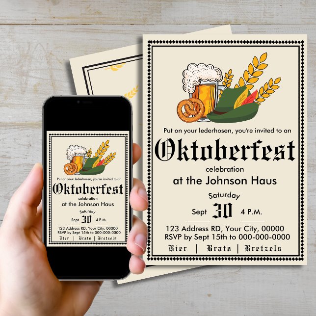 Convite para a Festa de Cerveja Alemã do Oktoberfe (Criador carregado)