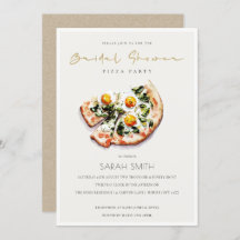 Convite para a Festa de Chá de panela de Pizza de 