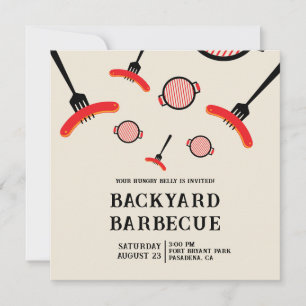 Convite para a Festa de Churrasco Grill & Fork