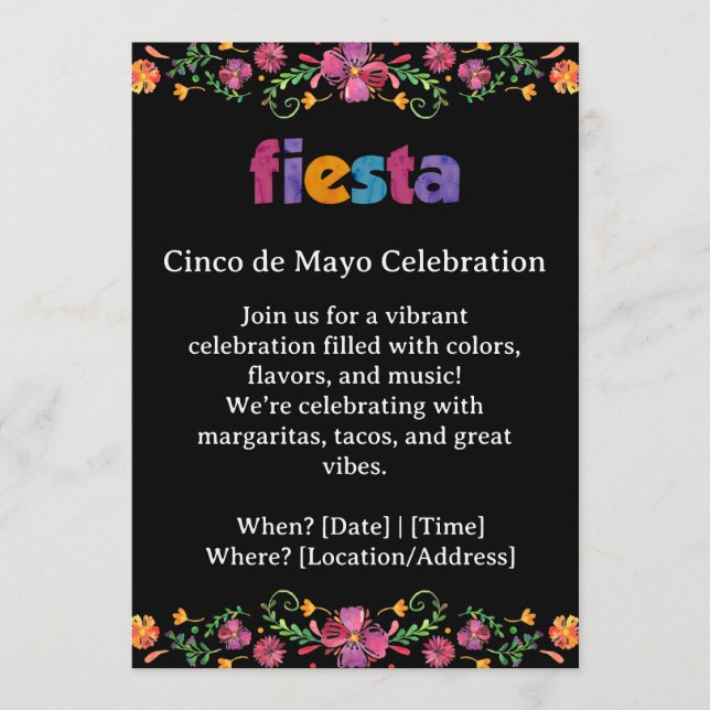 Convite para a Festa de Cinco de Mayo (Frente)