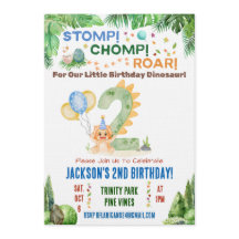Convite para a Festa de Dois Anos do Dinossauro