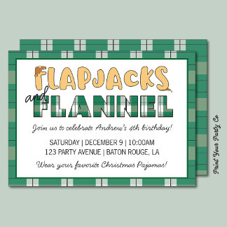 Convite para a Festa de Flapjacks e Flanela