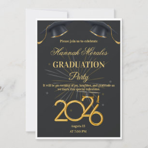 Convite para a Festa de Formatura Black and Gold 2