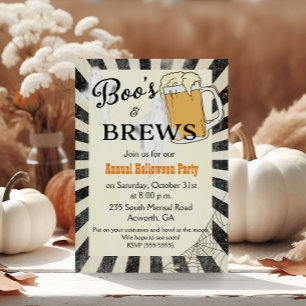 Convite para a Festa de Halloween Boos and Brews