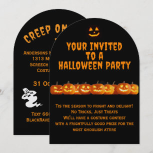 Convite para a Festa de Halloween Creep on Over