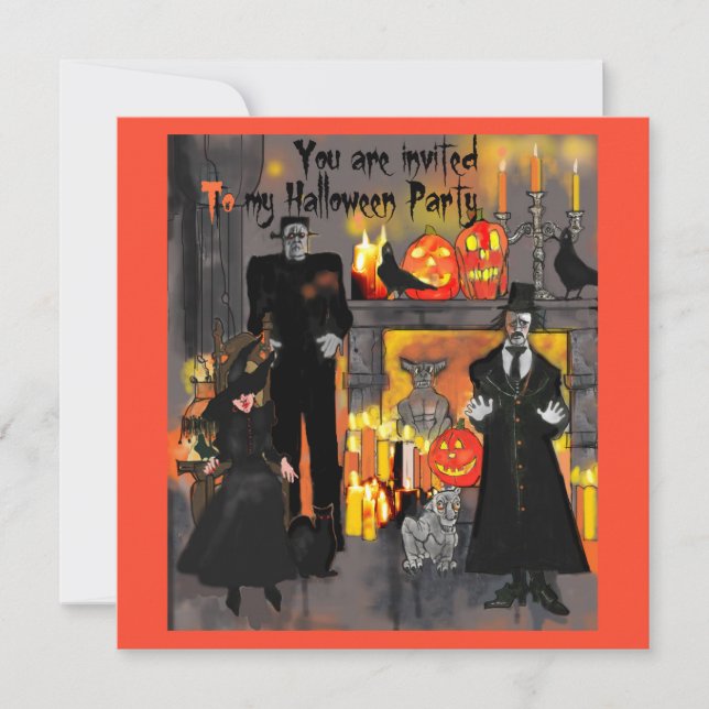 Convite para a Festa de Halloween da Mansão Assomb (Frente)