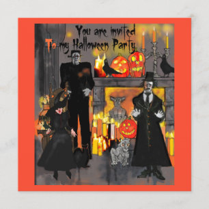 Convite para a Festa de Halloween da Mansão Assomb