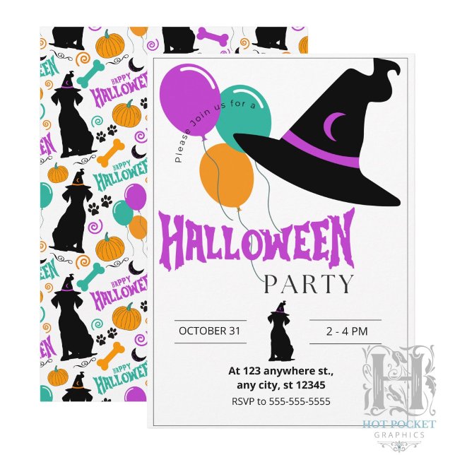 Convite para a Festa de Halloween dos Cachorros (Criador carregado)