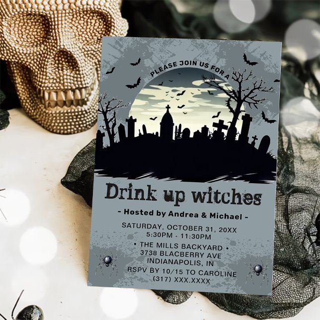 Convite para a Festa de Halloween Drink Up Witches (Criador carregado)