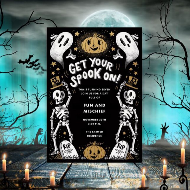 Convite para a Festa de Halloween na Mansão Assomb (Criador carregado)