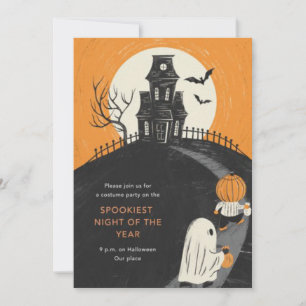 Convite para a Festa de Halloween na Mansão Assomb