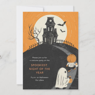 Convite para a Festa de Halloween na Mansão Assomb