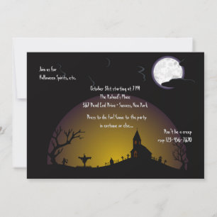 Convite para a Festa de Halloween no Cemitério da 