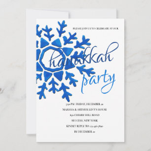 Convite para a Festa de Hanukkah do Floco de Neve 