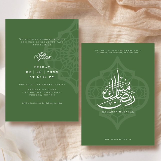 Convite para a Festa de Iftar do Ramadão (Front and Back)