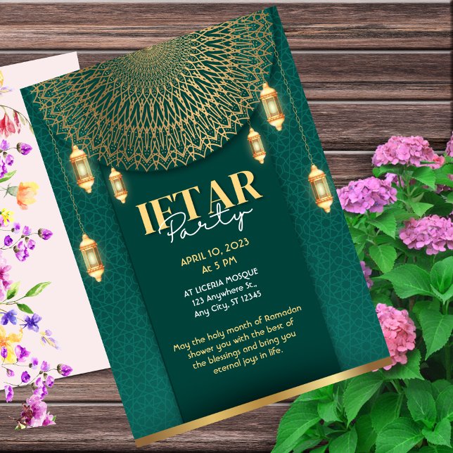 Convite para a Festa de Iftar do Ramadão Verde e D (Criador carregado)