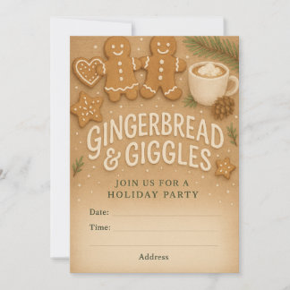 Convite para a Festa de Inverno Gingerbread & Gigg
