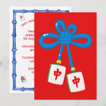 Convite para a Festa de Mahjong e Socialização