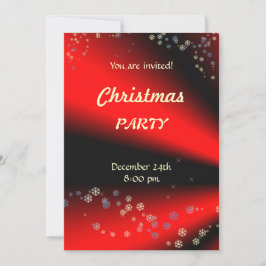 Convite para a Festa de Natal a Preto e Vermelho